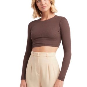 garage brown long sleeve top